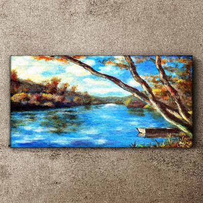 Bild auf leinwand Eine friedliche Landschaft am Fluss