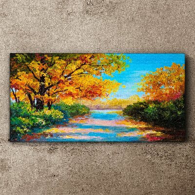 Foto auf leinwand Goldener Herbst am Fluss
