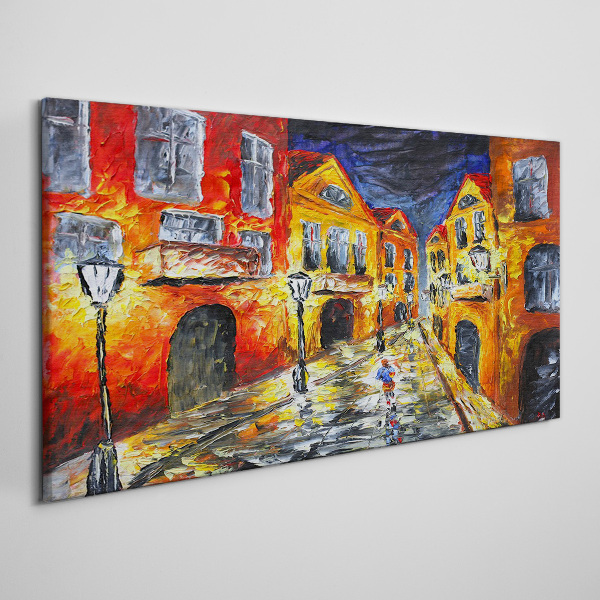 Leinwandbild Nachtstraße in Farben