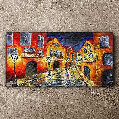 Leinwandbild Nachtstraße in Farben