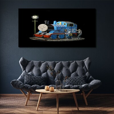Foto auf leinwand Schwarze Banksy-Lokomotive