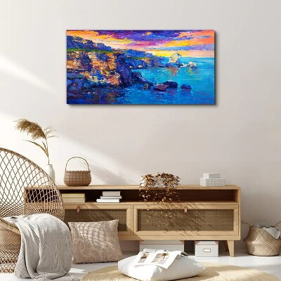 Foto auf leinwand Malerischer Sonnenuntergang über der Küste