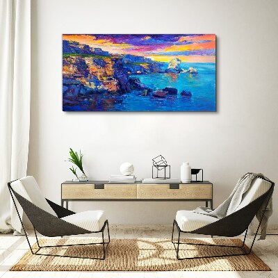 Foto auf leinwand Malerischer Sonnenuntergang über der Küste
