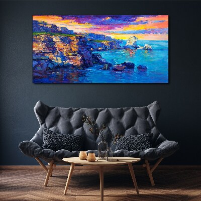 Foto auf leinwand Malerischer Sonnenuntergang über der Küste
