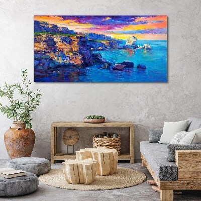 Foto auf leinwand Malerischer Sonnenuntergang über der Küste