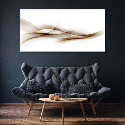 Foto auf leinwand Goldene Wellen auf weißem Hintergrund