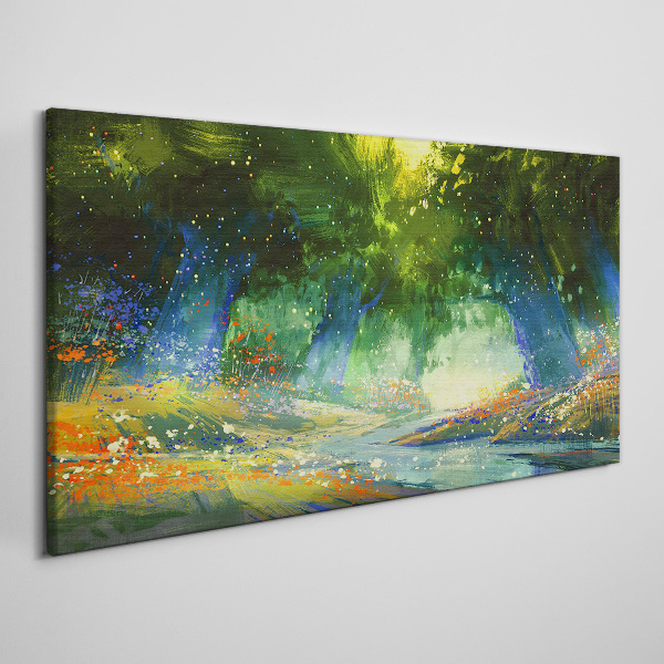 Foto auf leinwand Grüner Wald im Morgenlicht