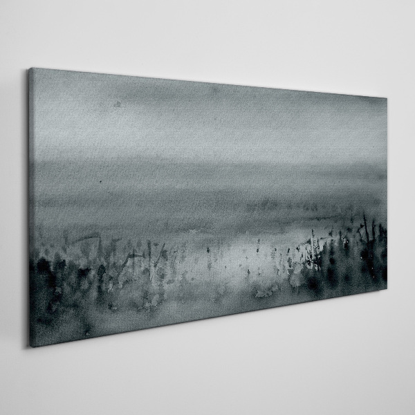 Foto auf leinwand Grau-felsige Nebellandschaft