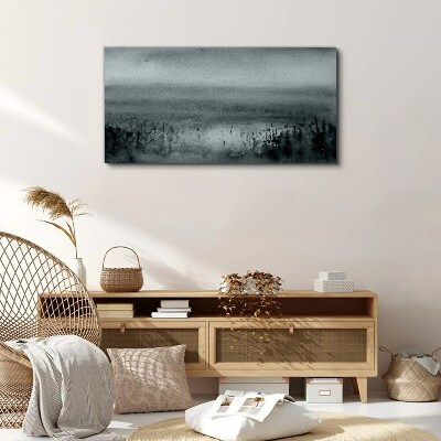 Foto auf leinwand Grau-felsige Nebellandschaft