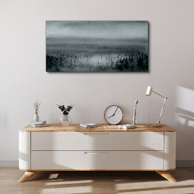 Foto auf leinwand Grau-felsige Nebellandschaft