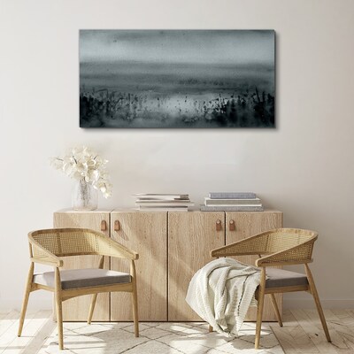 Foto auf leinwand Grau-felsige Nebellandschaft