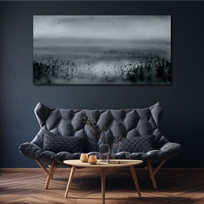 Foto auf leinwand Grau-felsige Nebellandschaft