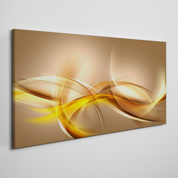 Foto auf leinwand Goldene Wellen der Abstraktion