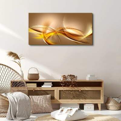 Foto auf leinwand Goldene Wellen der Abstraktion