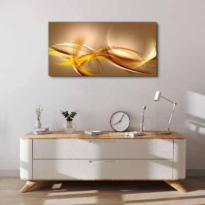 Foto auf leinwand Goldene Wellen der Abstraktion