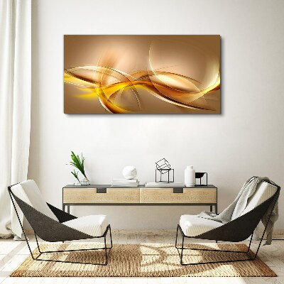 Foto auf leinwand Goldene Wellen der Abstraktion