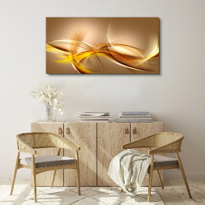 Foto auf leinwand Goldene Wellen der Abstraktion