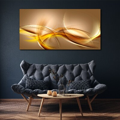 Foto auf leinwand Goldene Wellen der Abstraktion
