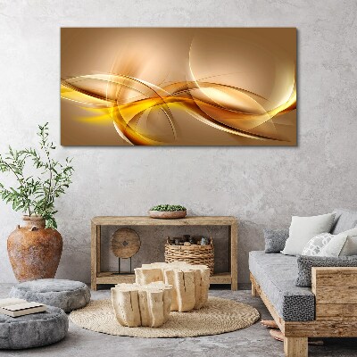 Foto auf leinwand Goldene Wellen der Abstraktion