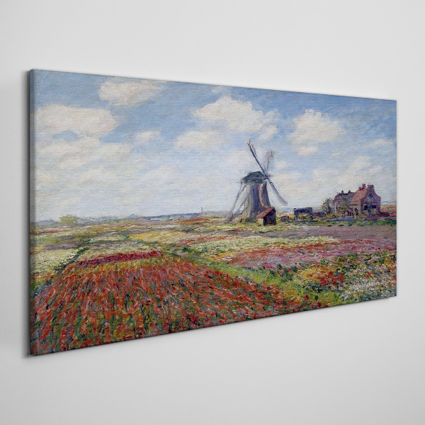 Bild auf leinwand Landschaft mit einer Windmühle