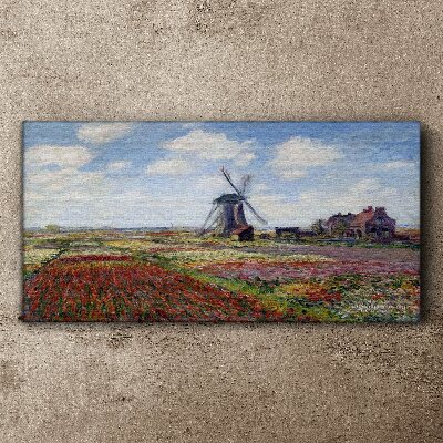 Bild auf leinwand Landschaft mit einer Windmühle