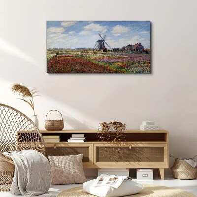 Bild auf leinwand Landschaft mit einer Windmühle
