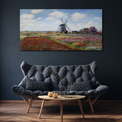 Bild auf leinwand Landschaft mit einer Windmühle