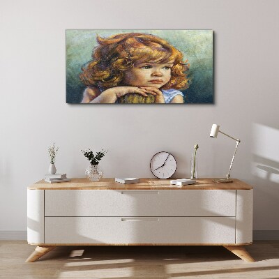 Foto auf leinwand Ein nachdenkliches Mädchen mit roten Haaren