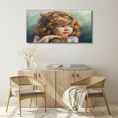 Foto auf leinwand Ein nachdenkliches Mädchen mit roten Haaren