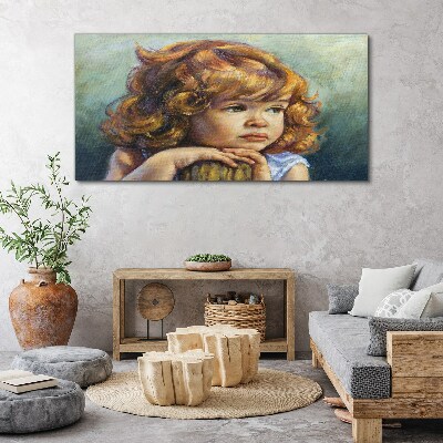 Foto auf leinwand Ein nachdenkliches Mädchen mit roten Haaren