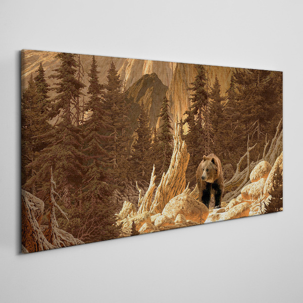 Foto auf leinwand Grizzly in einer Berglandschaft