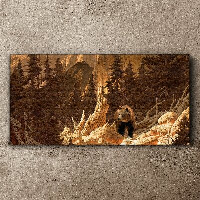 Foto auf leinwand Grizzly in einer Berglandschaft
