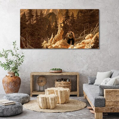 Foto auf leinwand Grizzly in einer Berglandschaft