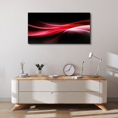 Foto auf leinwand Dynamische Wellen aus Rot und Schwarz
