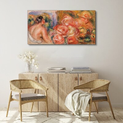 Foto auf leinwand Blumen und eine Frau