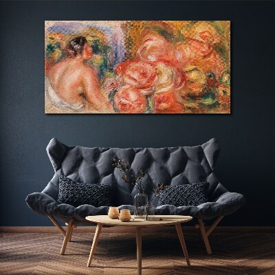 Foto auf leinwand Blumen und eine Frau