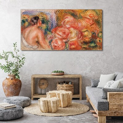 Foto auf leinwand Blumen und eine Frau