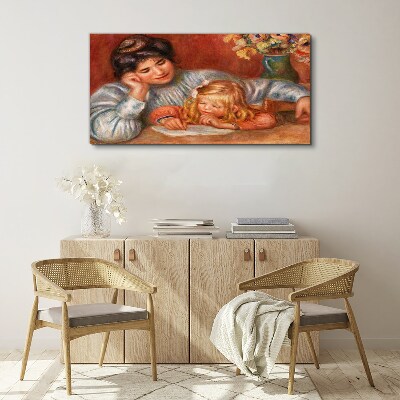 Foto auf leinwand Mutter mit Kind am Tisch