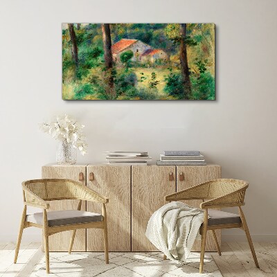 Wandbild Grüne Landschaft mit Häusern