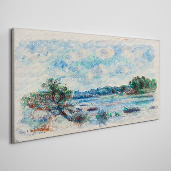 Foto auf leinwand Eine friedliche Landschaft am Fluss