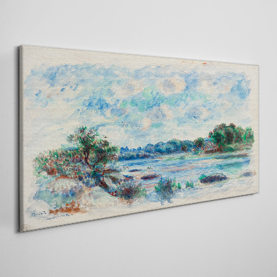 Foto auf leinwand Eine friedliche Landschaft am Fluss