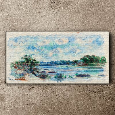 Foto auf leinwand Eine friedliche Landschaft am Fluss