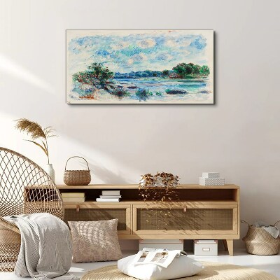 Foto auf leinwand Eine friedliche Landschaft am Fluss