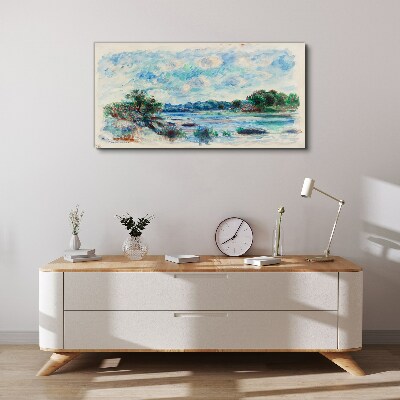 Foto auf leinwand Eine friedliche Landschaft am Fluss