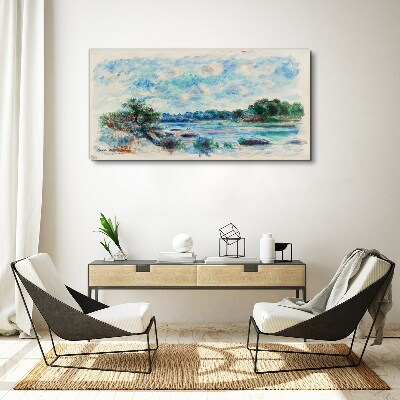 Foto auf leinwand Eine friedliche Landschaft am Fluss