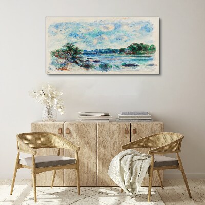 Foto auf leinwand Eine friedliche Landschaft am Fluss