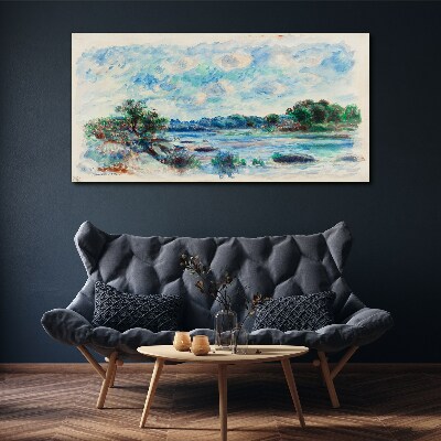 Foto auf leinwand Eine friedliche Landschaft am Fluss