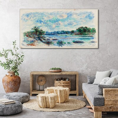 Foto auf leinwand Eine friedliche Landschaft am Fluss