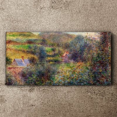 Wandbild Ländliche Landschaft in Pastellfarben