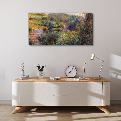 Wandbild Ländliche Landschaft in Pastellfarben